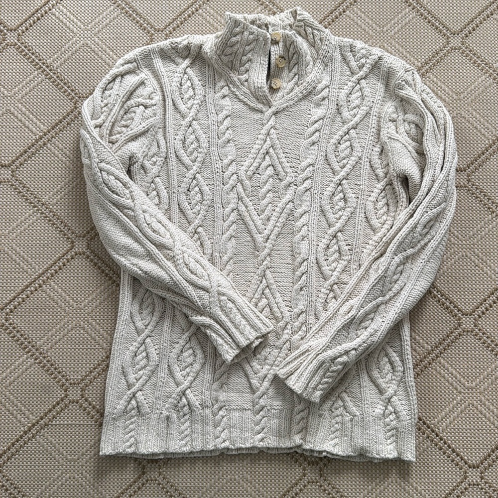 VTG LAUREN RALPH LAUREN sweater, size L, GUC, silk/linen/cotton hand knit 🧶 🐎